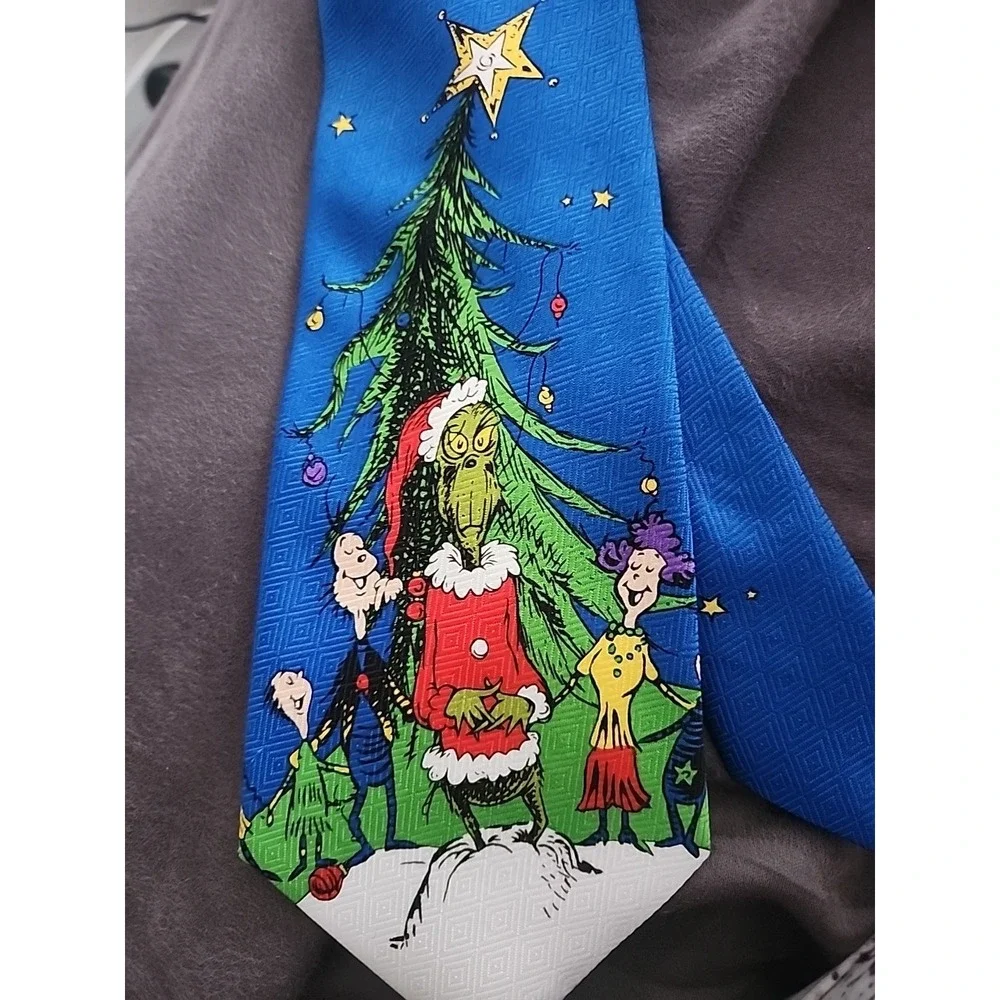 Vtg 95 Dr. Seuss How The Grinch Stole Christmas Grinch & Friends Tie Made Korea